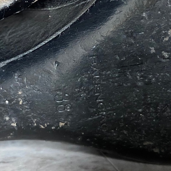 Balenciaga Brogue Black Leather Peep Toe Wedges 38 - Picture 6 of 6